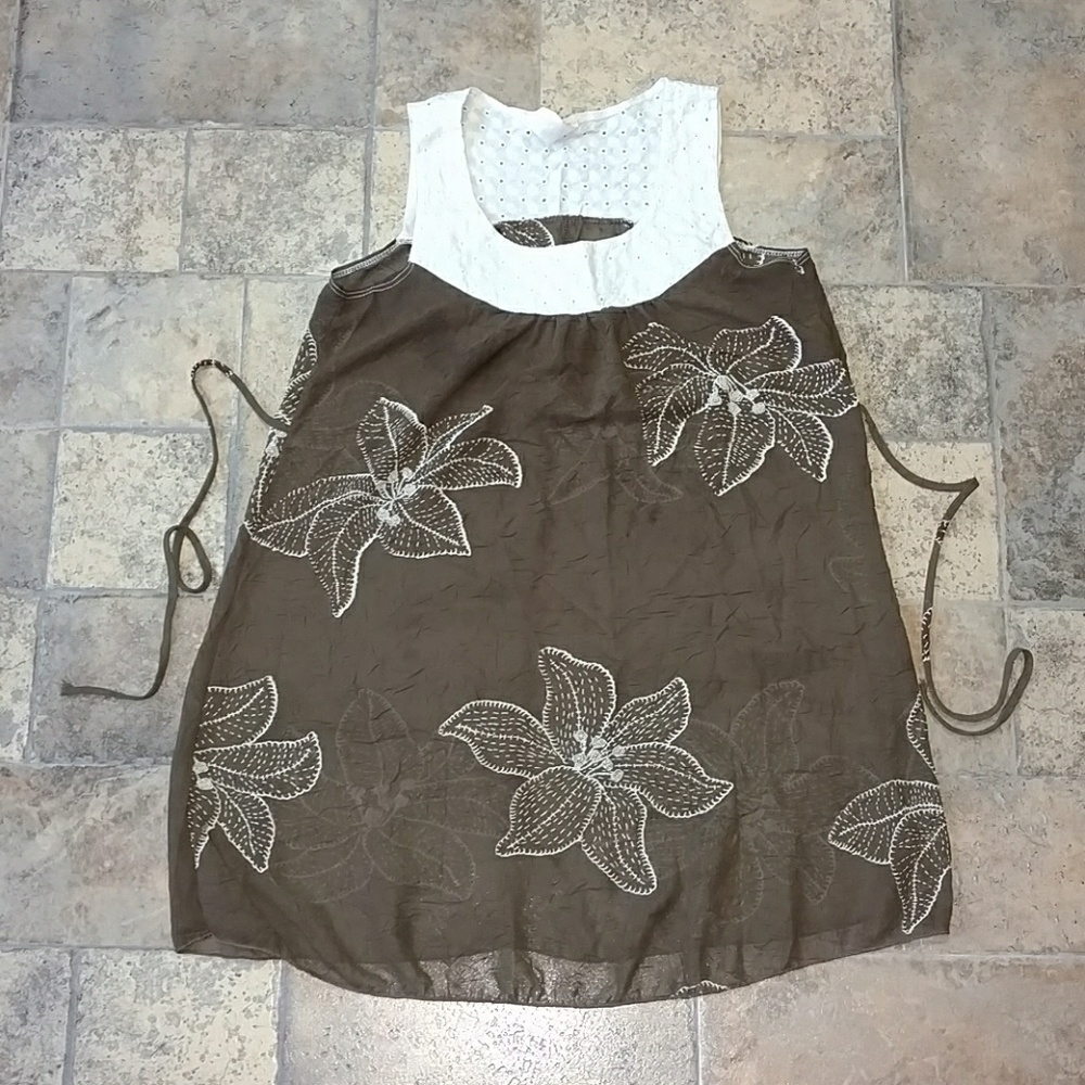 Floral boho sheer tunic size small